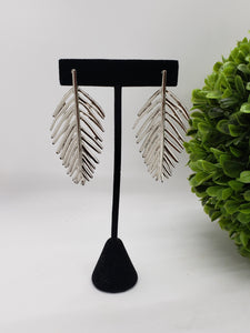 Silver leaf fashion earrings